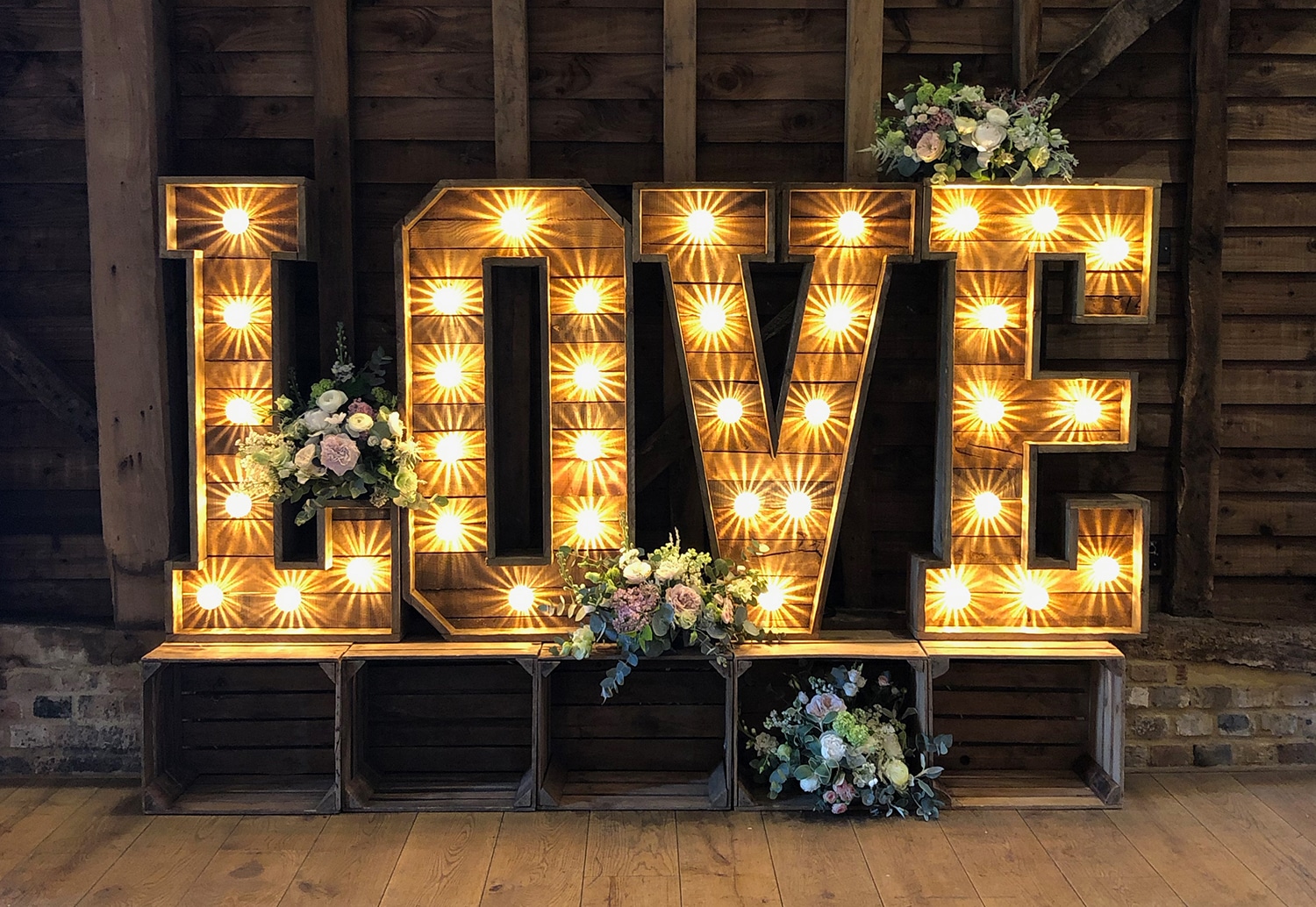 4ft Rustic Light Up Love Letters