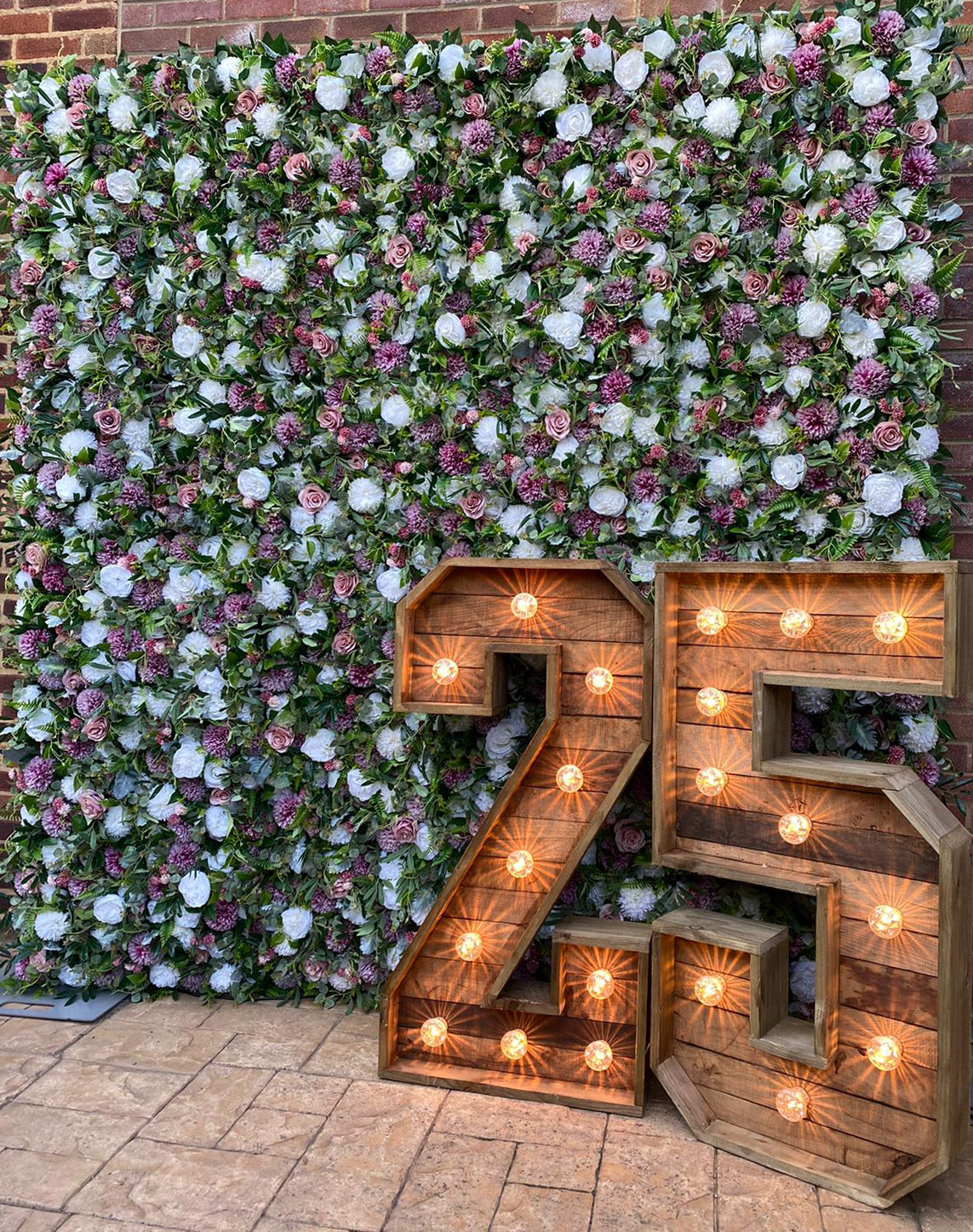 Pink and Green Flower Wall