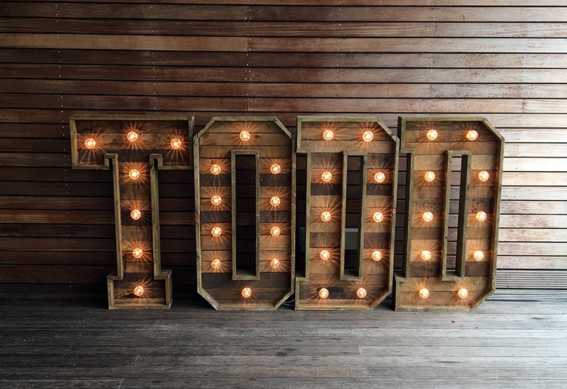 Rustic Light Up Letters for Barmitzvah