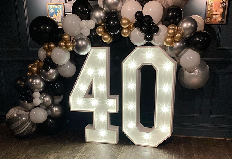 Light Up 40 with Balloon Garland