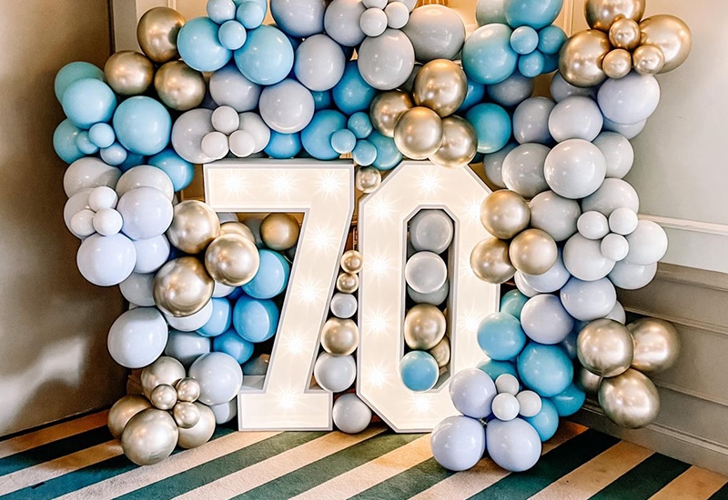 Light Up Numbers and Balloon Decor