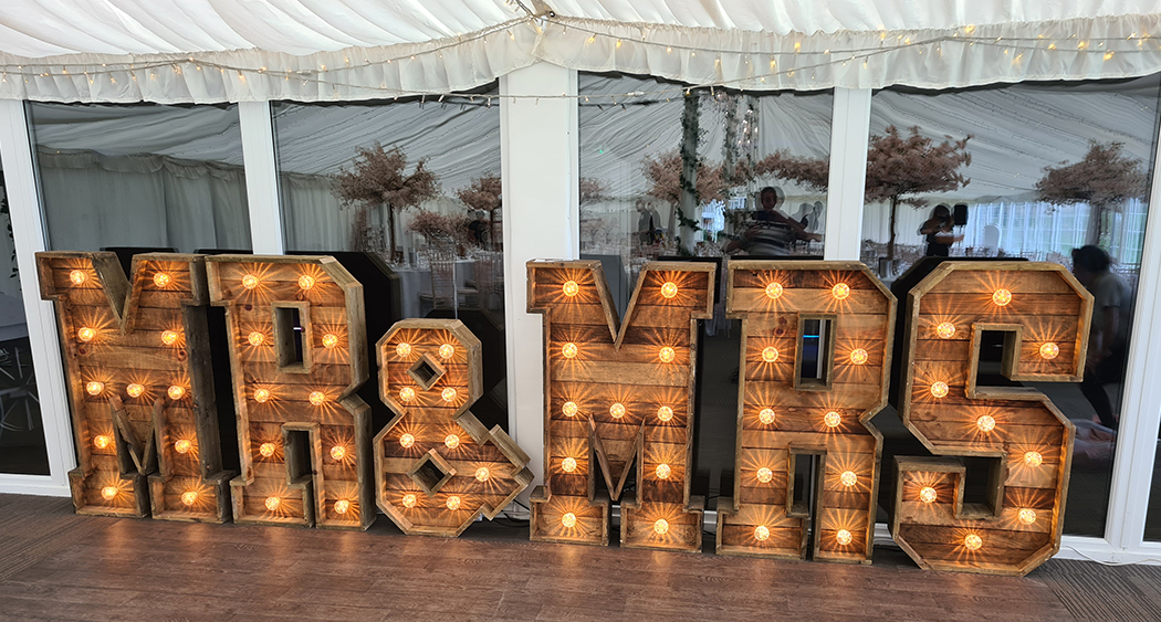 Rustic Letters Marquee Wedding
