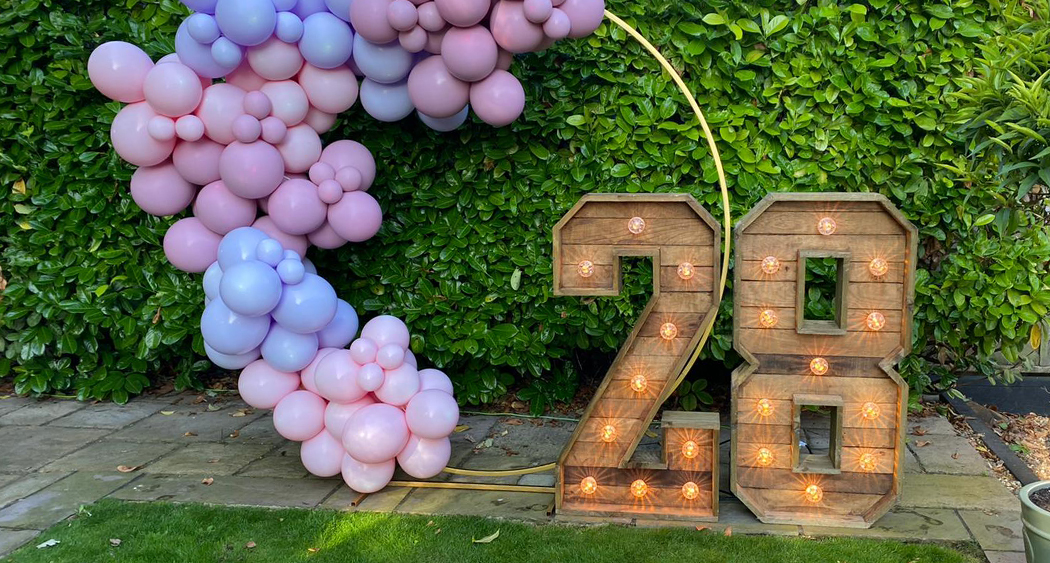 Rustic Light Up Numbers Hire Herts