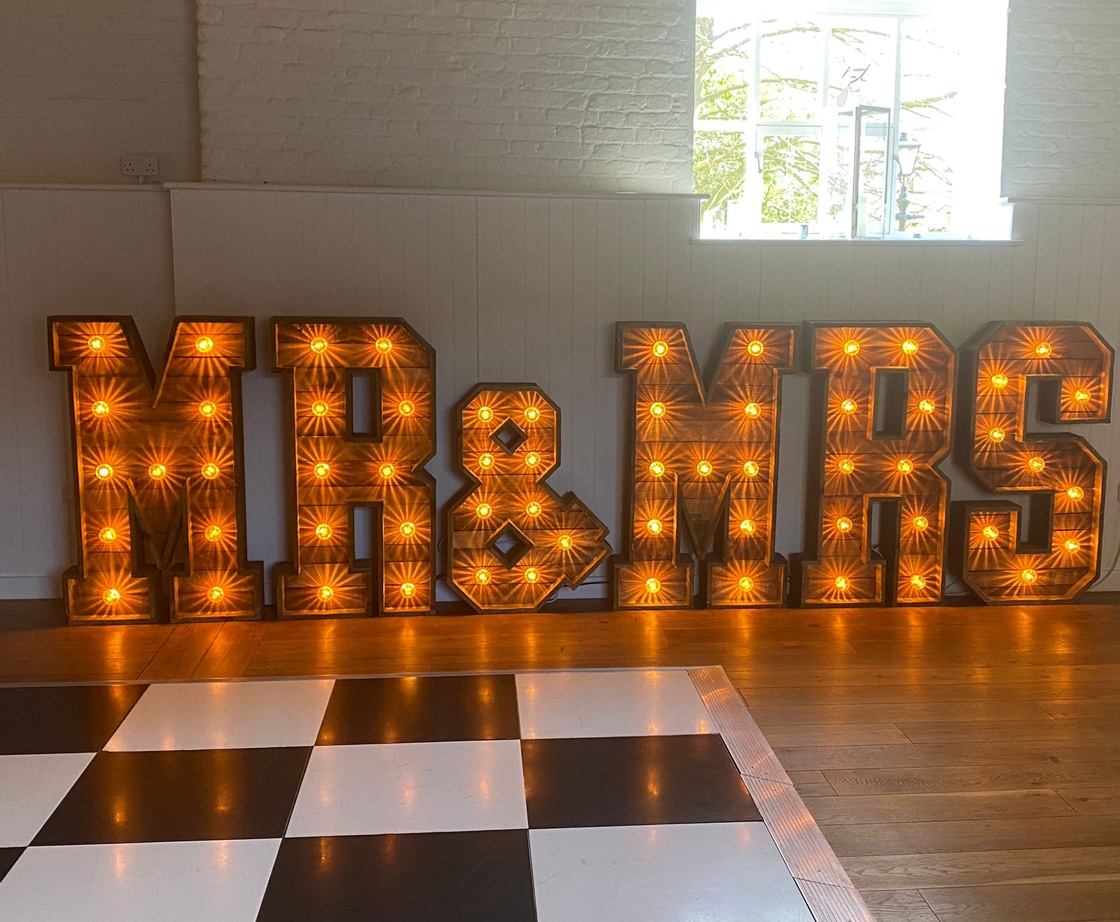Rustic 'MR&MRS' Letters