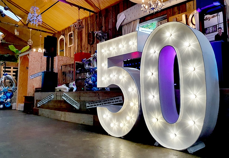 5ft White Light Up Numbers