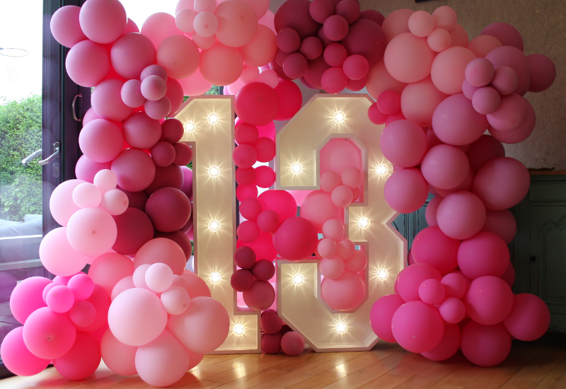 Light Up Numbers Balloon Wall