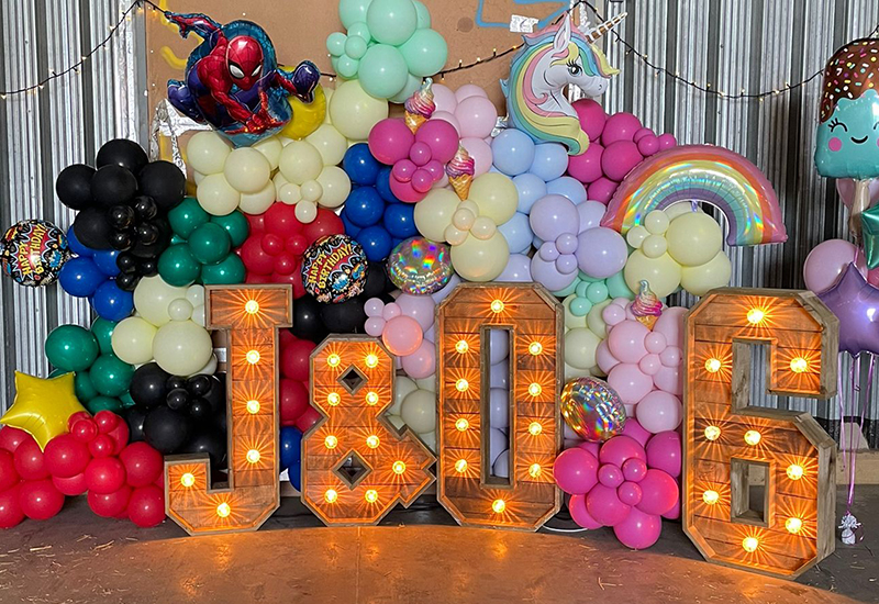 Rustic Letters Kids Balloons