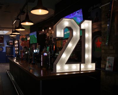 4ft White Light Up Numbers