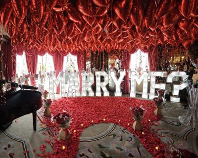 4ft White Light Up Marry Me Letters