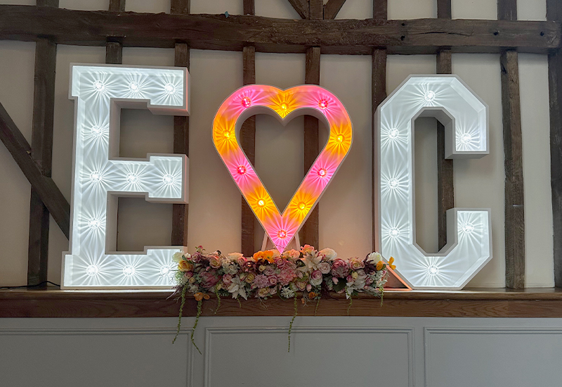 Light Up Initials Coloured Bulbs