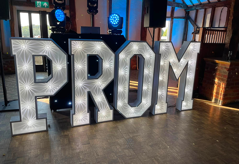 Light Up Prom Letters Knebworth