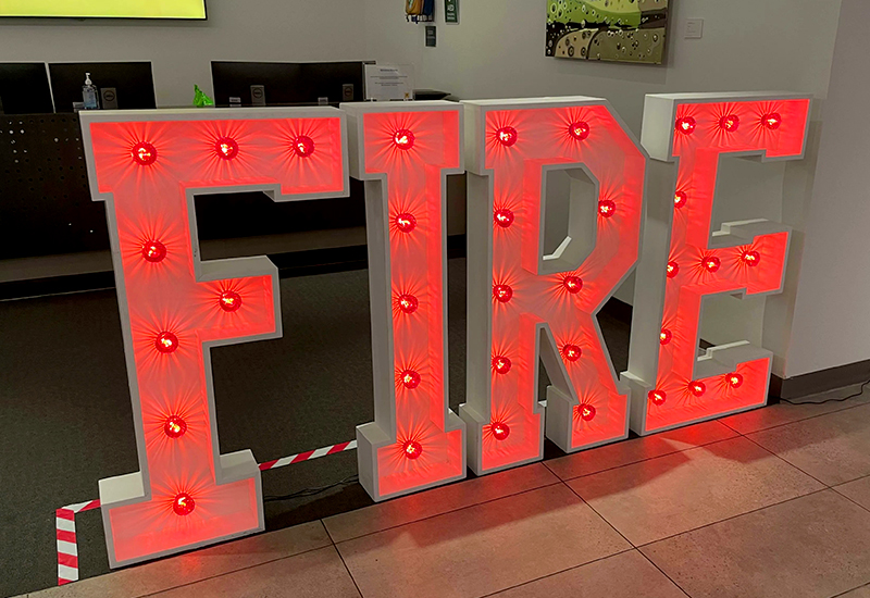 Red Light Up Letters