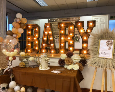 4ft Rustic Light Up Baby Letters