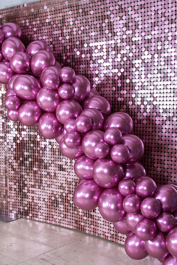 Pink Sequin Wall Balloons