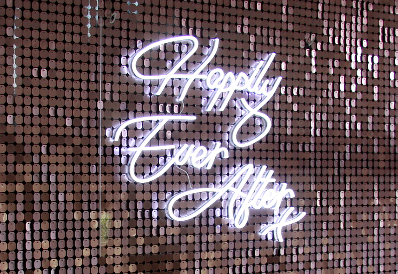 Pink Sequin Wall Neon Sign