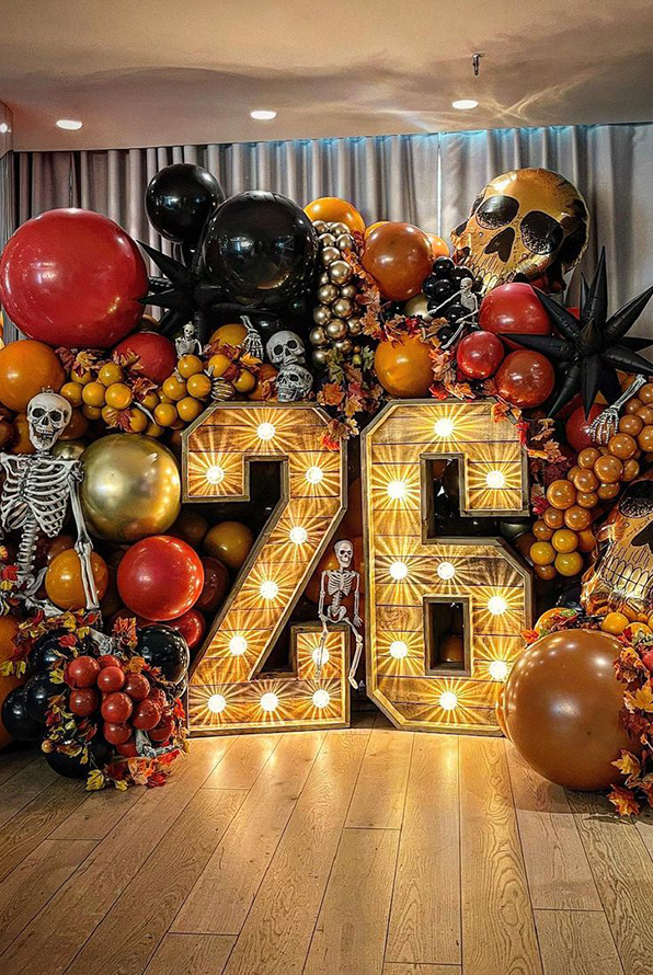 Rustic Light Up Numbers Halloween