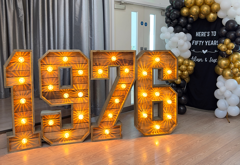 Rustic Light Up Year 1976 for 50th Wedding Anniversary