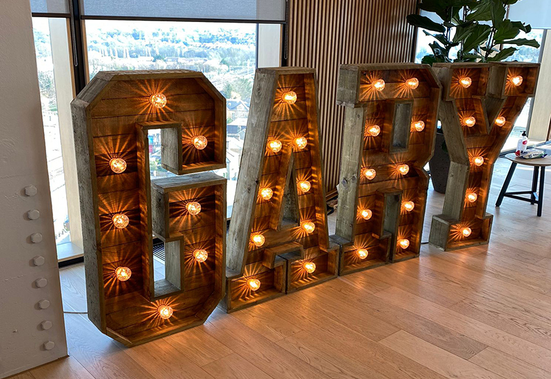 Rustic Name Lights Letters