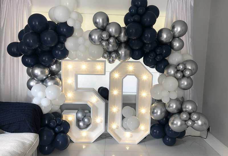 50th Birthday Lights Balloons