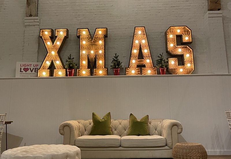 Xmas Rustic Light Up Letters