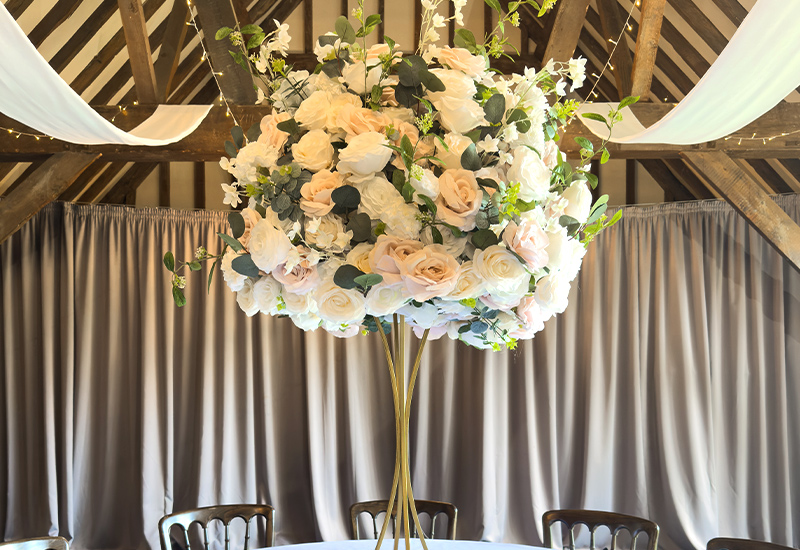 Pink Green Floral Centrepiece Hire