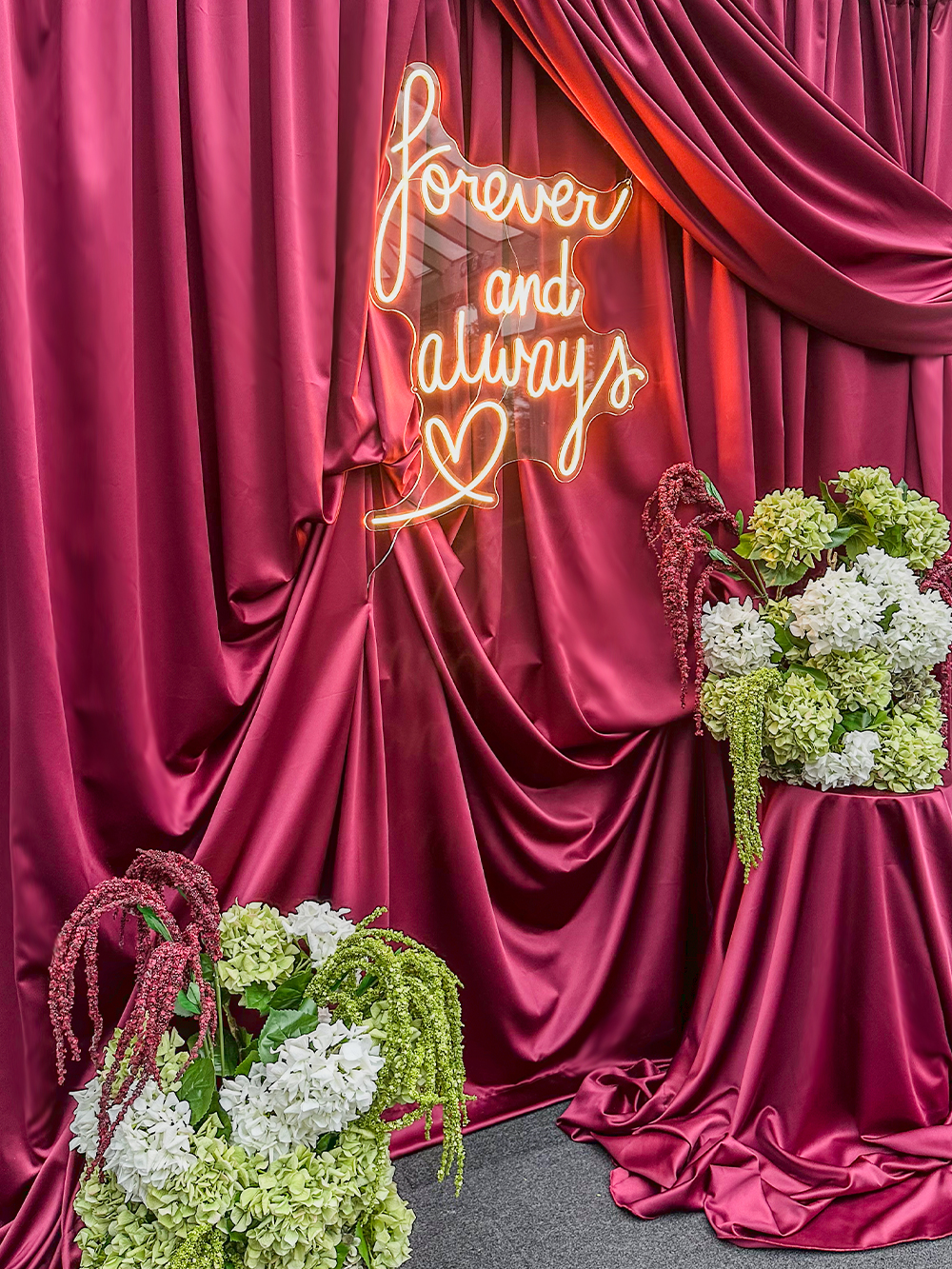 Burgundy Wedding Backdrop Curtain