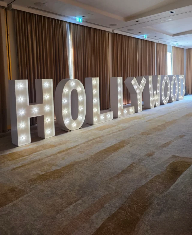 🌟🎬 Lights, camera, celebration! 

Our giant Hollywood letters lighting up the night at @thegrovehotel with @evolveents

✨Our largest size light up letters are an impressive 1.6m/5.3ft tall and guaranteed to create a WOW at your event.

📍 Our Light up Letter Hire service is available throughout Hertfordshire, London and surrounding counties.

📩 Just enquire with your event date and venue postcode and we will send you a quote.

*
*
*
*
*
#lightuplove #lightupletterhire #hollywoodparty #watford #thegrovehotel